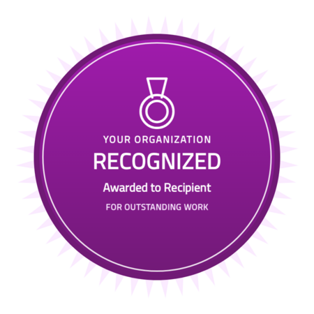 Recognition-sunburst-r2 badge template — Fuchsia