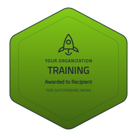 Training-hexagon-r5 badge template — Lime