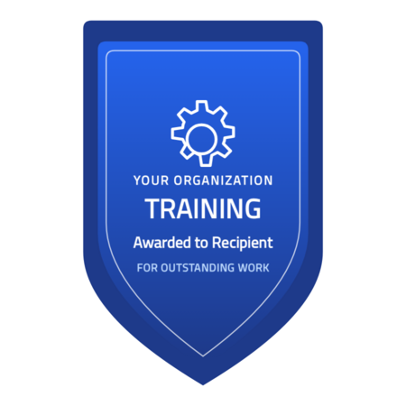 Training-shield badge template — Blue