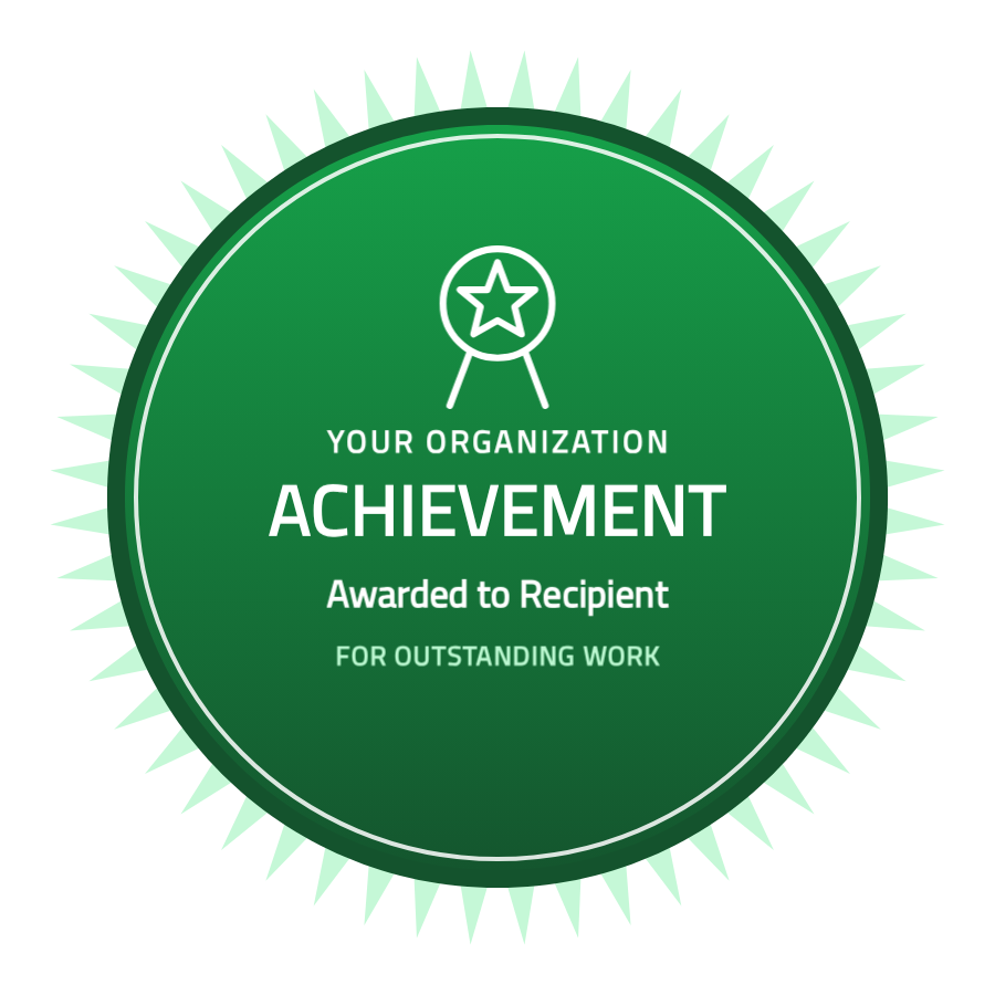 Plantilla clàssica d'insígnia d'assoliment Sunburst — Gratis