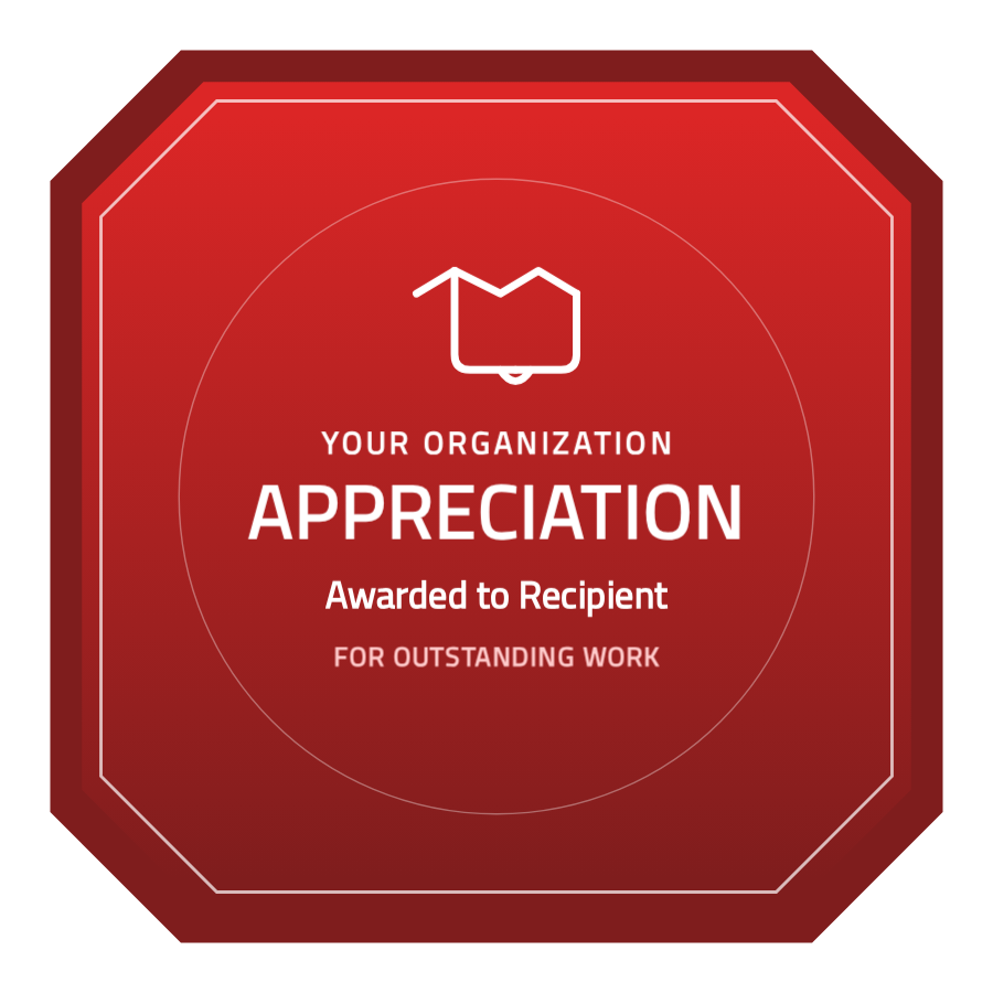 Modern & Elegant Appreciation Badge Template — Free, 8 Colours
