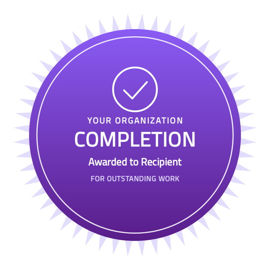 Professional & Sharp Completion Badge Template — Free, 8 Colours