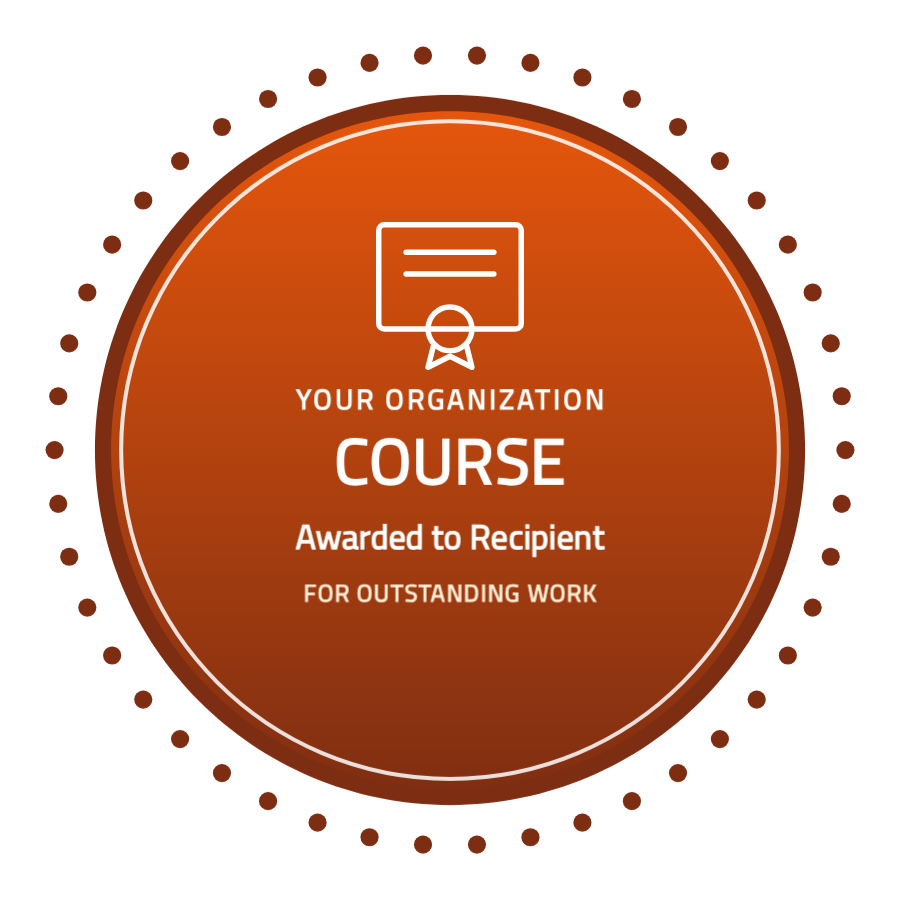 Plantilla clásica de insignia de finalización de curso con cuentas — Gratis, 8 colores