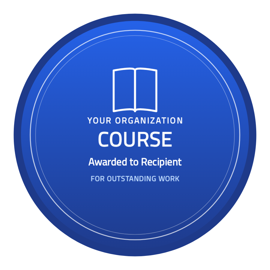 Modern & Organized Course Completion Badge Template — Free, 8 Colours