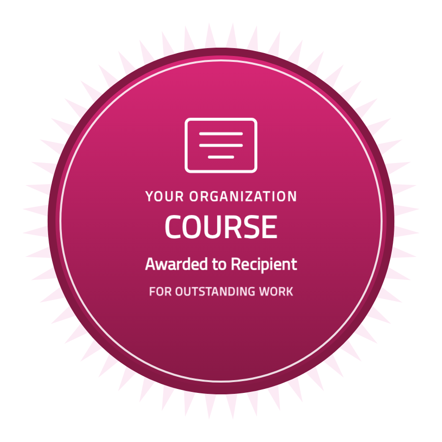 Plantilla de insignia de curso con rayos de sol audaz — Gratis