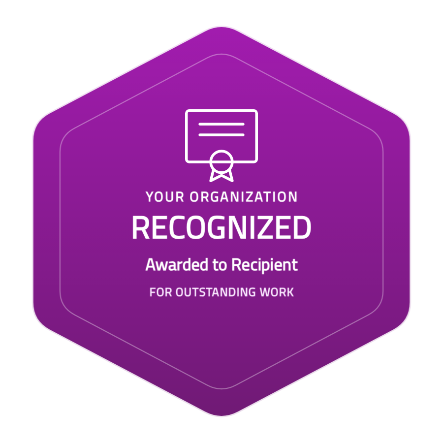 Plantilla d’insígnia de reconeixement hexagonal premium — gratuïta