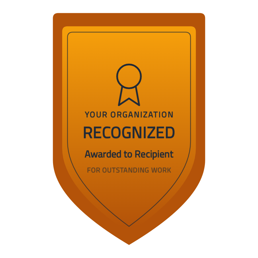 Plantilla d'insígnia de reconeixement amb escut premium — Gratuïta
