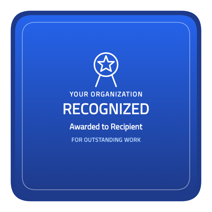 Plantilla d'insígnia de reconeixement quadrada premium — Gratuïta