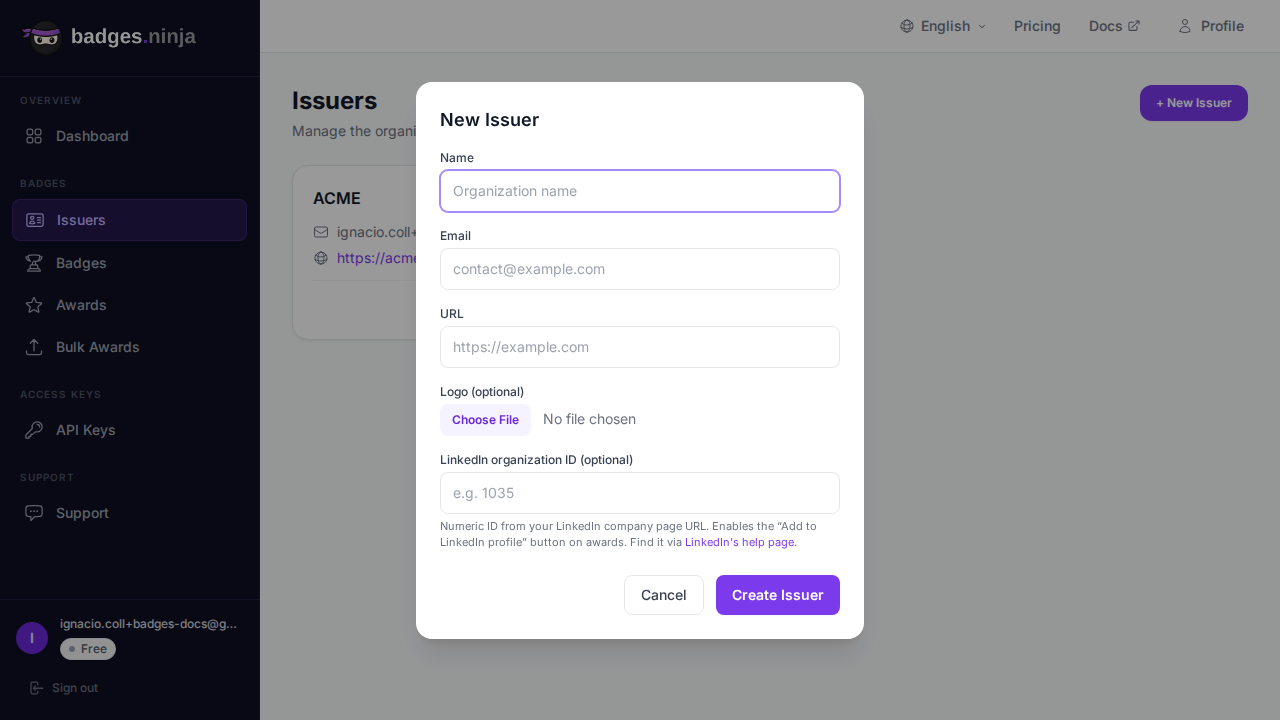 Naujo išdavėjo forma