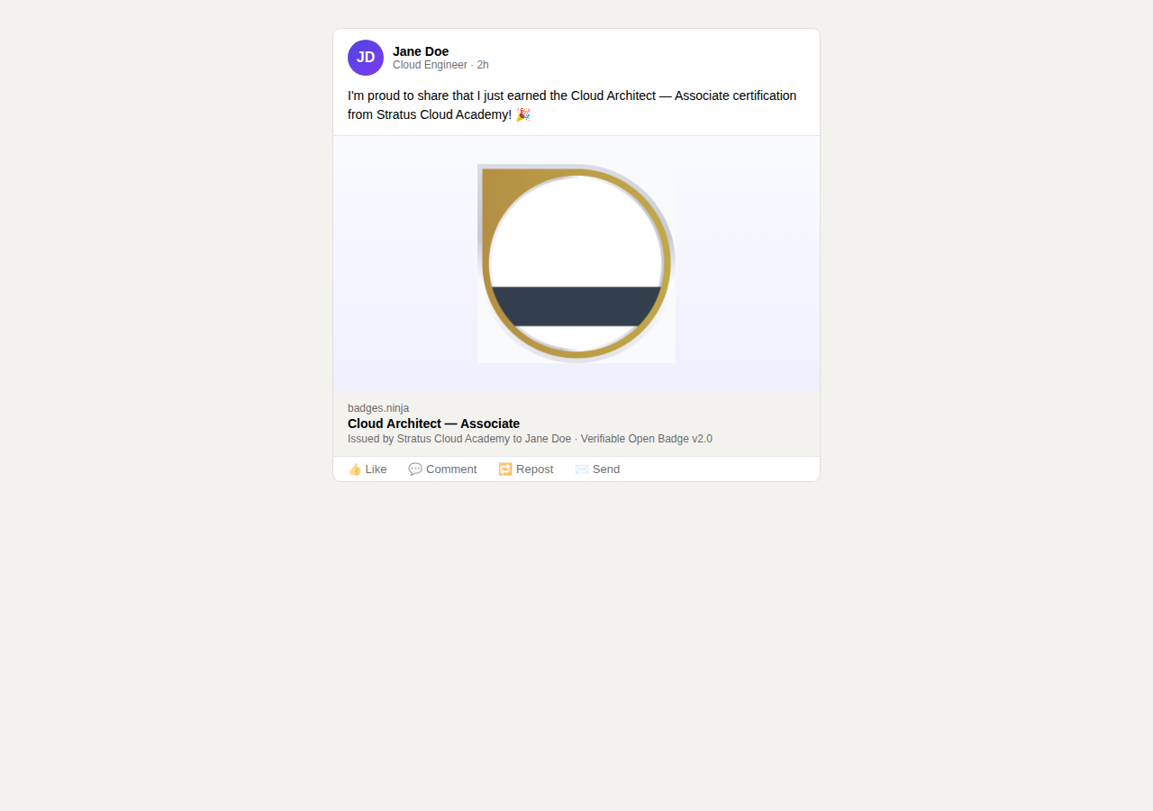 Bagaimana tautan lencana yang dibagikan ditampilkan sebagai kartu pratinjau media sosial